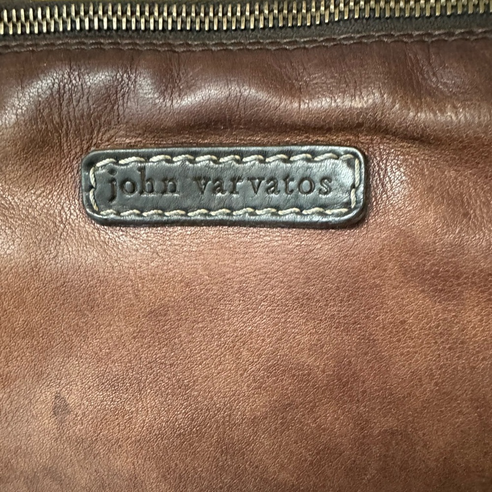 JOHN VARAVATOS Italian Leather Messenger Bag - Picture 5 of 16